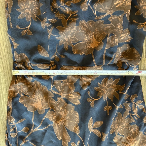 NEW Park & Fifth Chelsea Dress XS Blue and Brown Floral Strapless Maxi Scarf - Picture 11 of 13